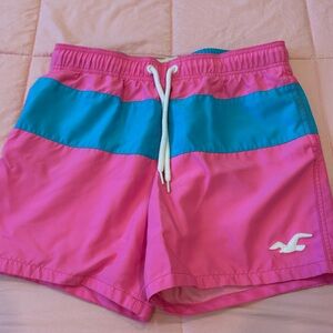 Hollister Pink and Blue Swim Shorts